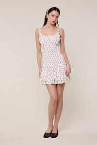 Whitney Red Florals Mini Dress