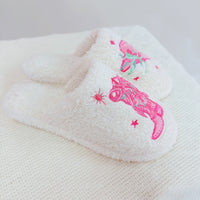 Pink Western Slippers