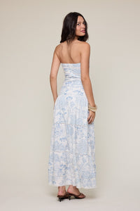 Dom Blue Strapless Maxi Dress
