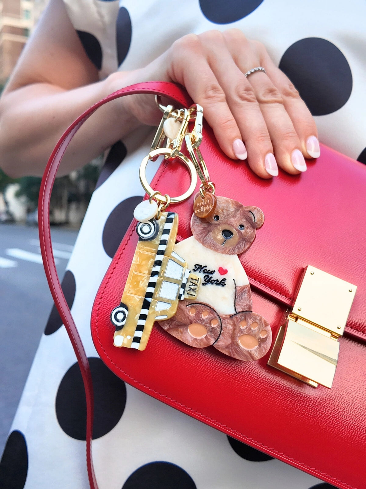 New York Teddy Keychain