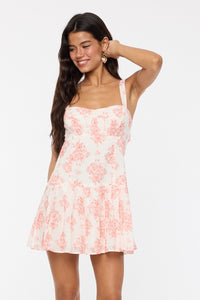 Indi Orange Floral Mini Dress