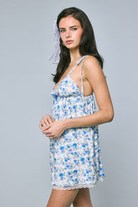 Sweetie Blue Floral Mini Dress