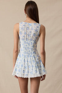 Julia Blue Floral Mini Dress