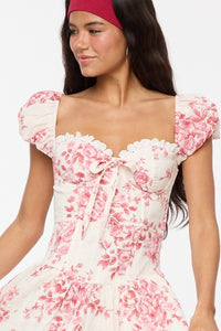 Helly Wine Floral Mini Dress