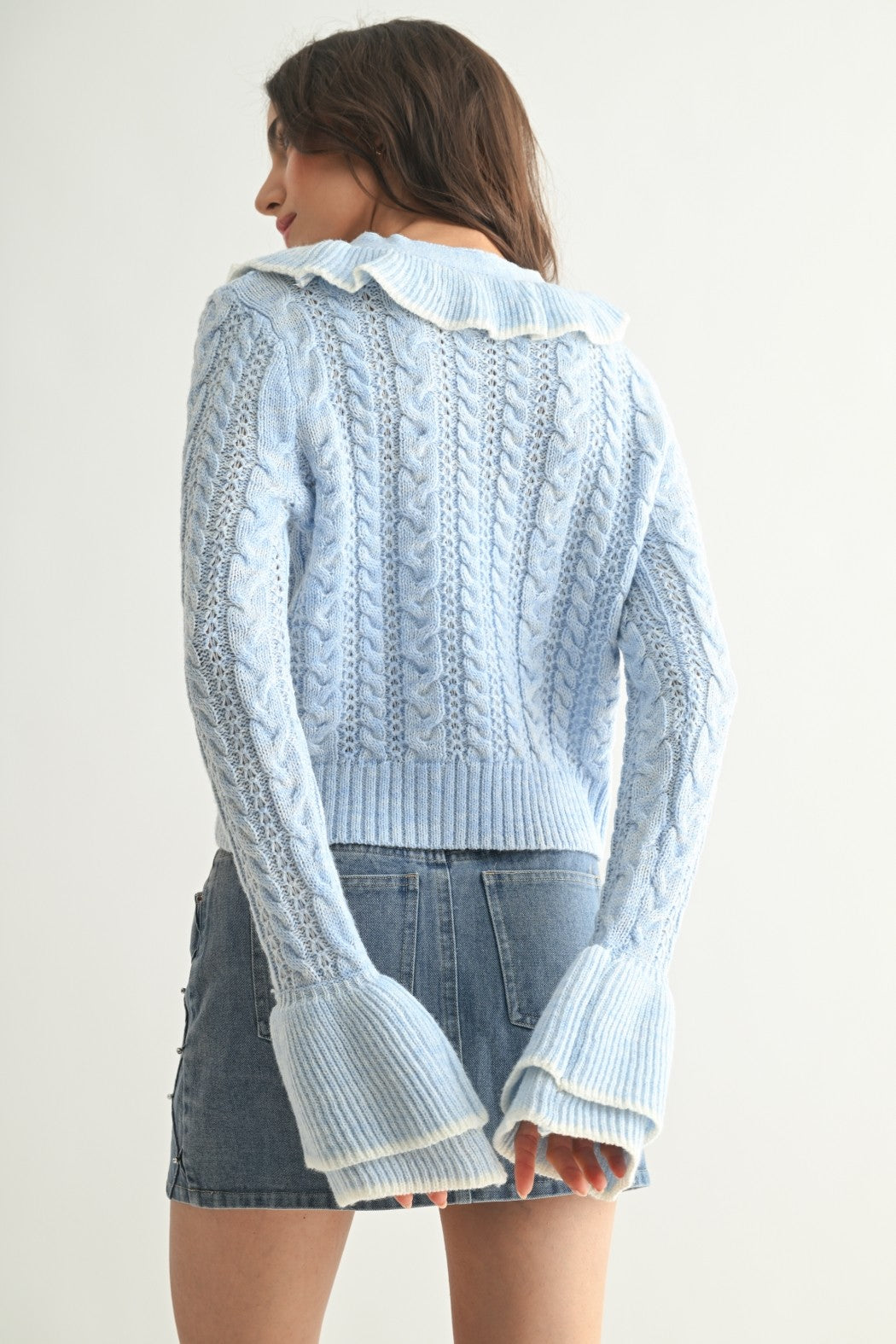 Bubbles Blue Ruffled Cardigan