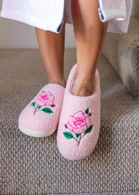 Pink Roses Slippers