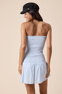 Kelly Blue Tie Mini Dress