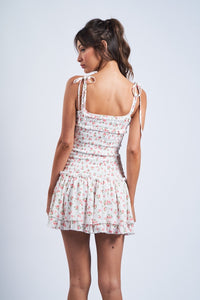 Whitney Crimson Rose Mini Dress
