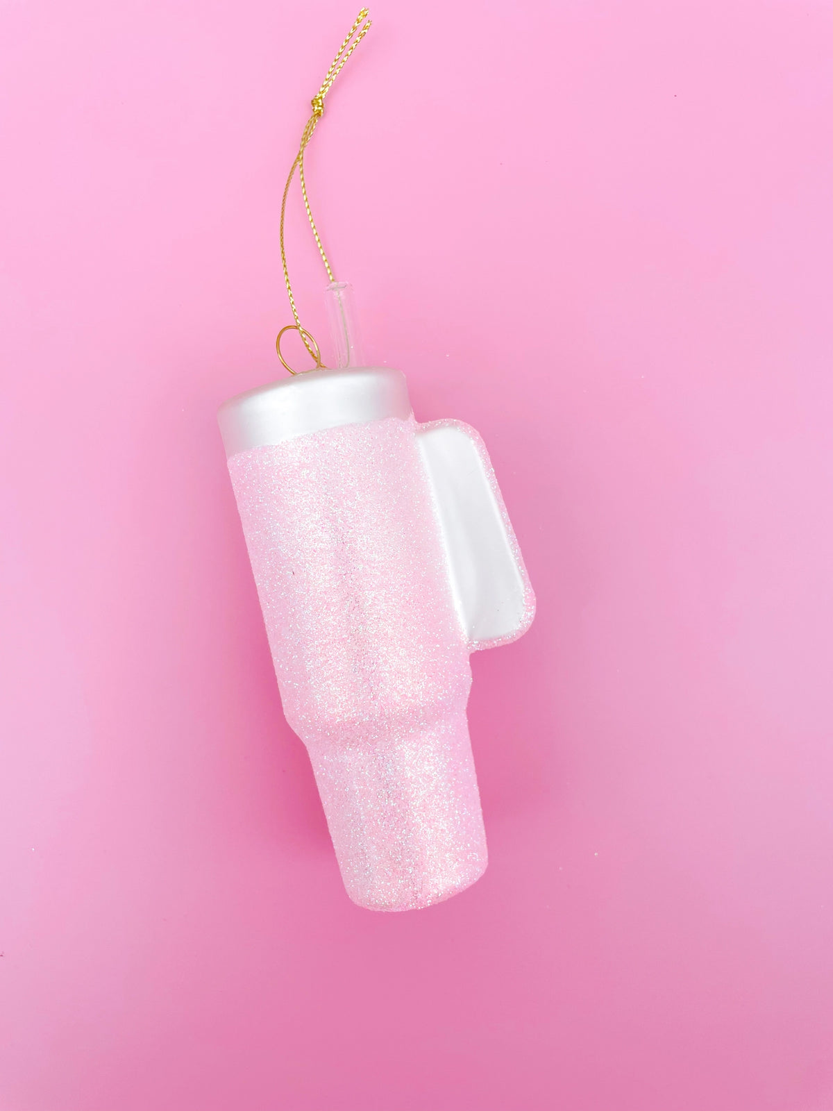 Glittered Pink Tumbler Ornament