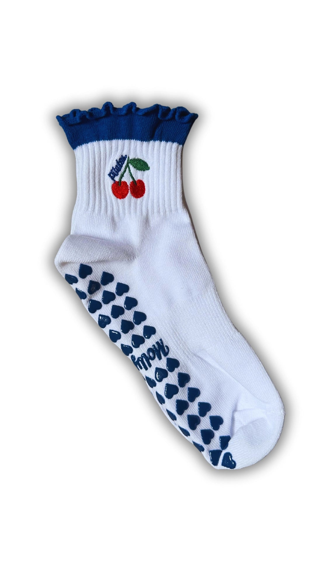 Dark Blue Cherry Grip Socks