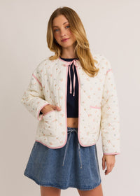 Drifting Away Pink Floral Quilted Jacket