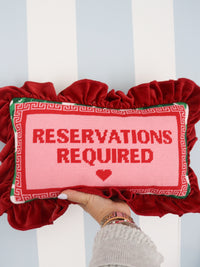 Reservations Required Needlepoint Pillow