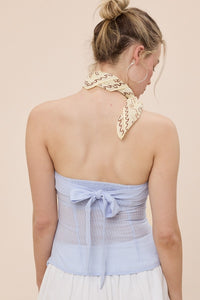 Charlotte Blue Buckle Tube Top