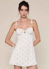 Karly White Polka Dot Mini Dress