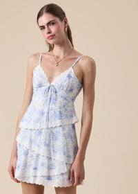 Carol Blue Floral Mini Dress