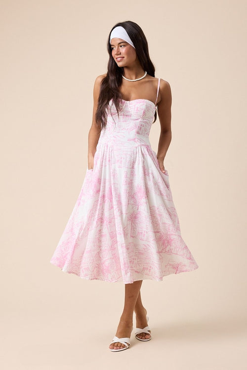 Odette Pink Midi Dress