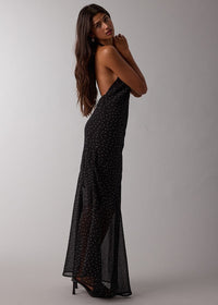 Mina Black Polka Dot Maxi Dress