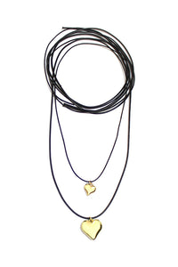 Gold Heart Wrap Necklace