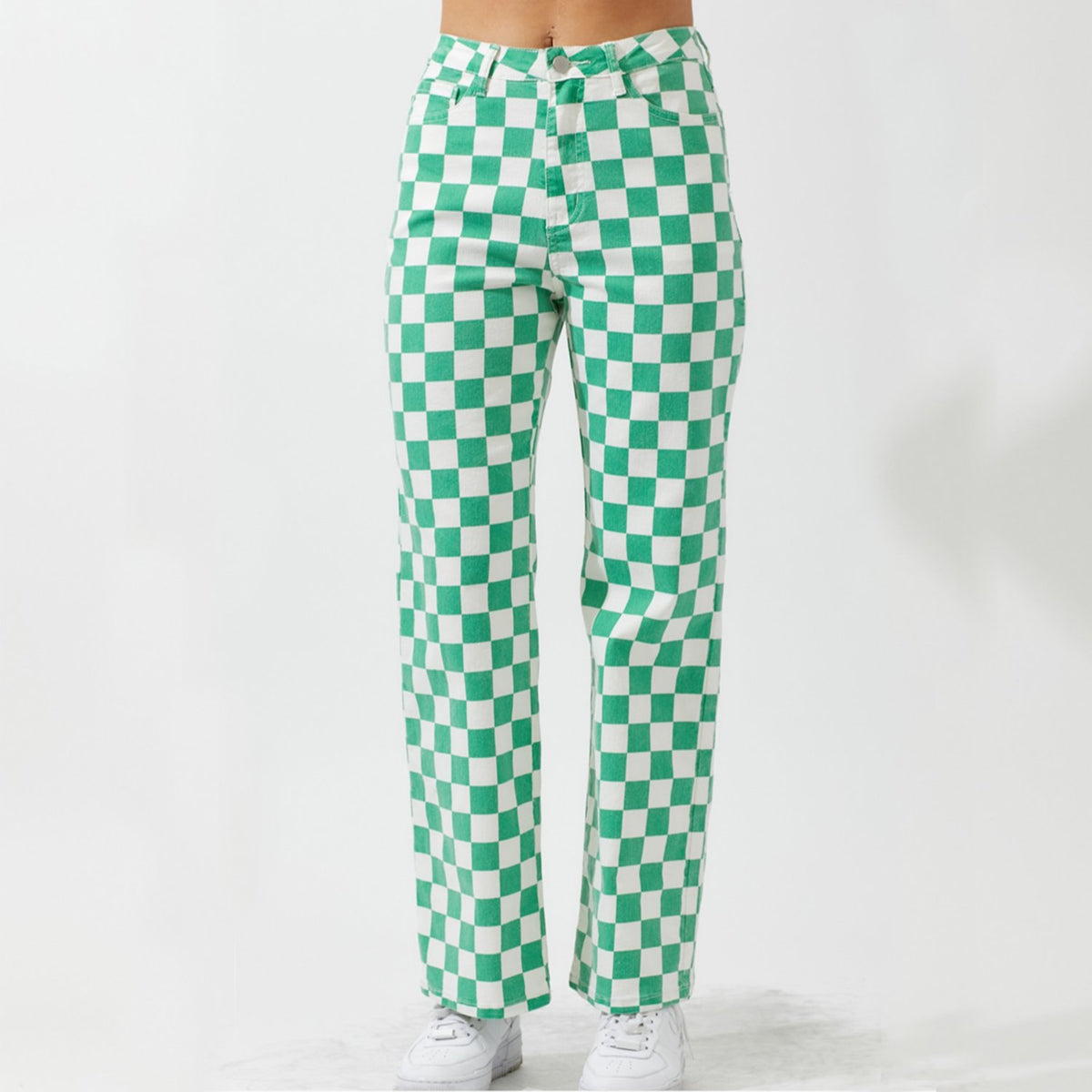 Kelly Green Checkered Pants – Colorful Natalie