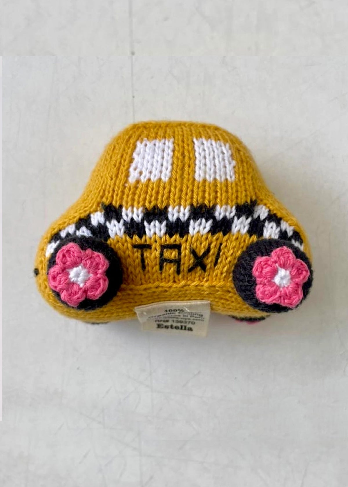 Yellow Spring Taxi Rattle Toy