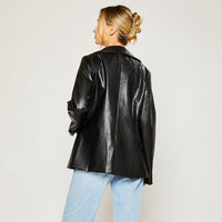 Another Time Oversized Leather Blazer