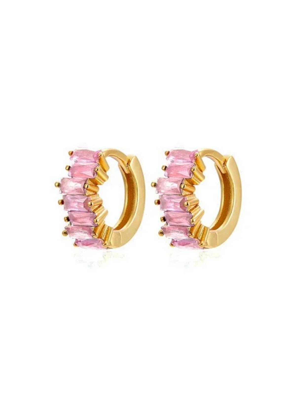 Pink Gold Mini Hoops