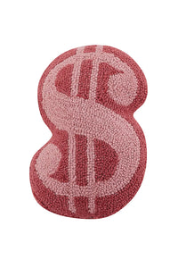 Dollar Sign Pink Pillow