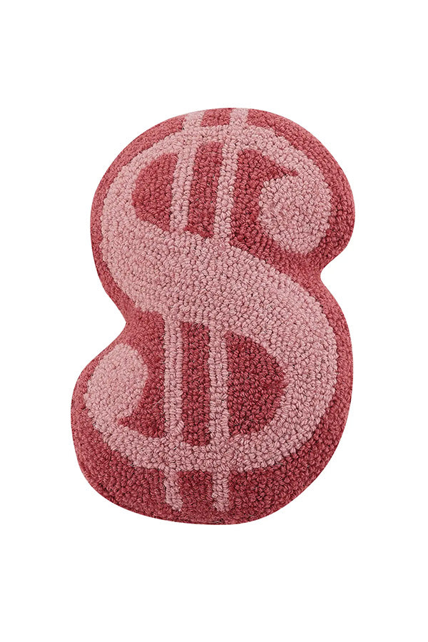 Dollar Sign Pink Pillow