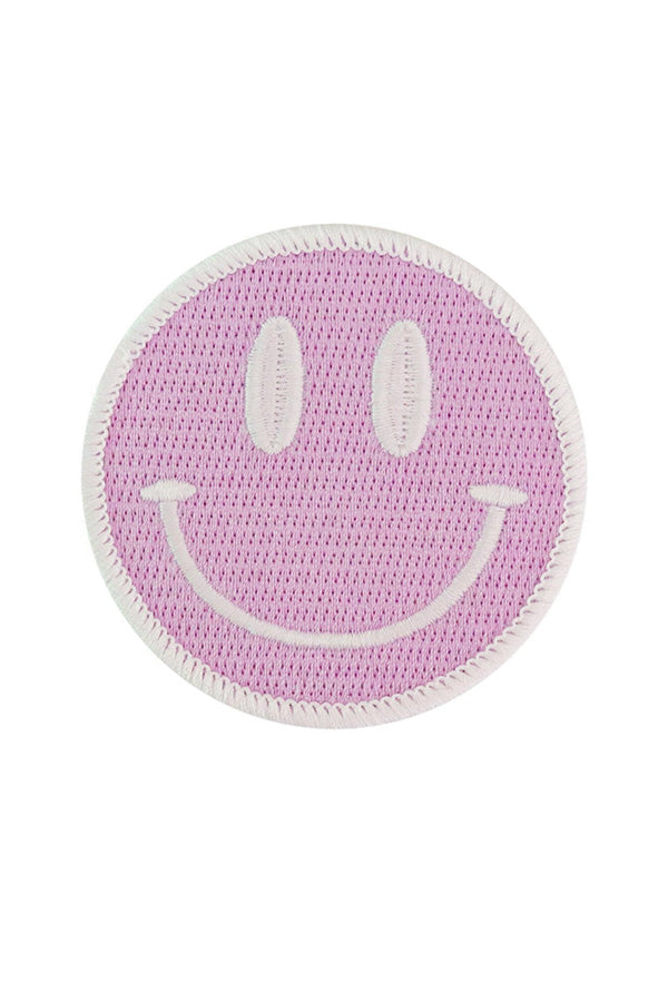 Purple Smiley Iron-On Patch