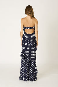 Antoinette Navy Ruffle Dress