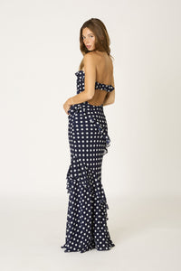 Antoinette Navy Ruffle Dress