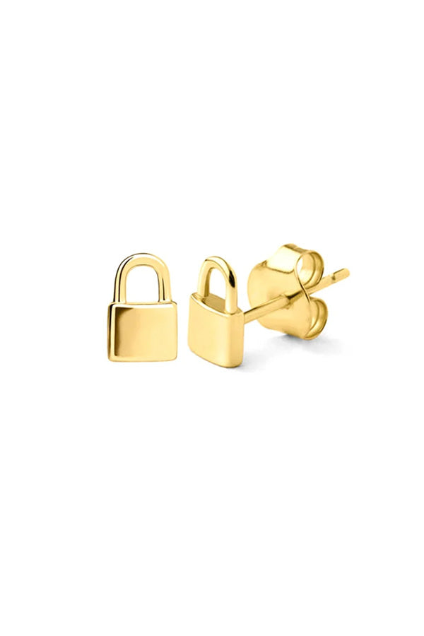 Mini 18k Gold Lock Studs