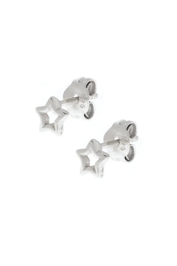 Outlined Sterling Silver Star Studs