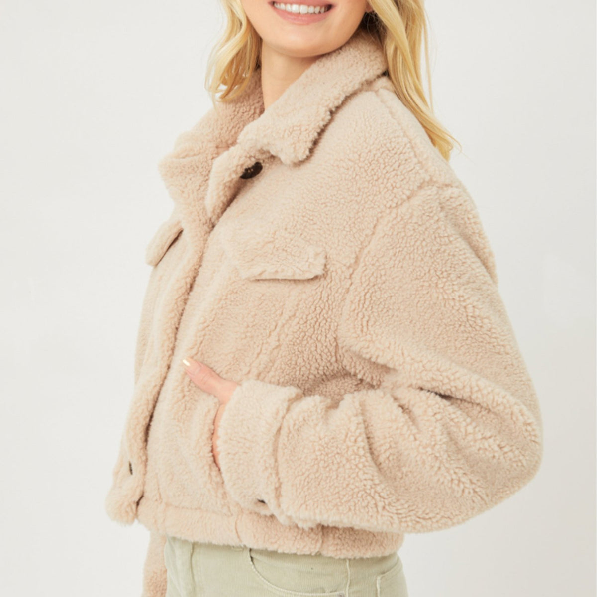 Maria Teddy Cropped Jacket