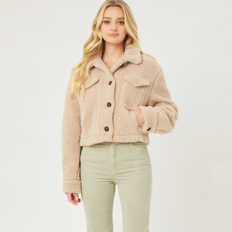 Maria Teddy Cropped Jacket – Colorful Natalie