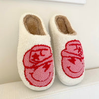 Pink Smiley Cowgirl Slippers