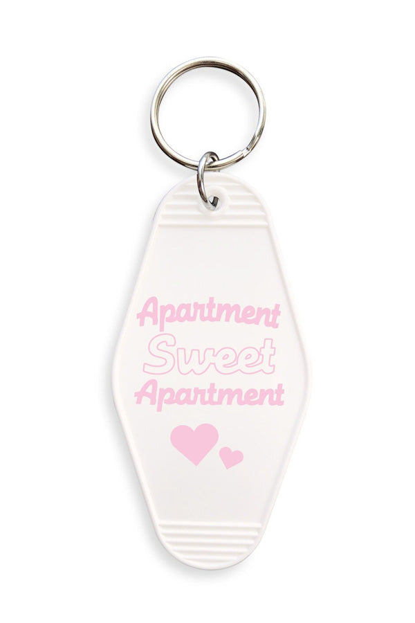 Apartment Sweet Apartment White Keychain